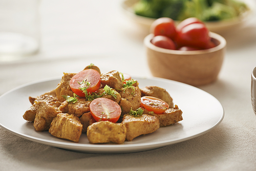 fried chicken . - asian food style