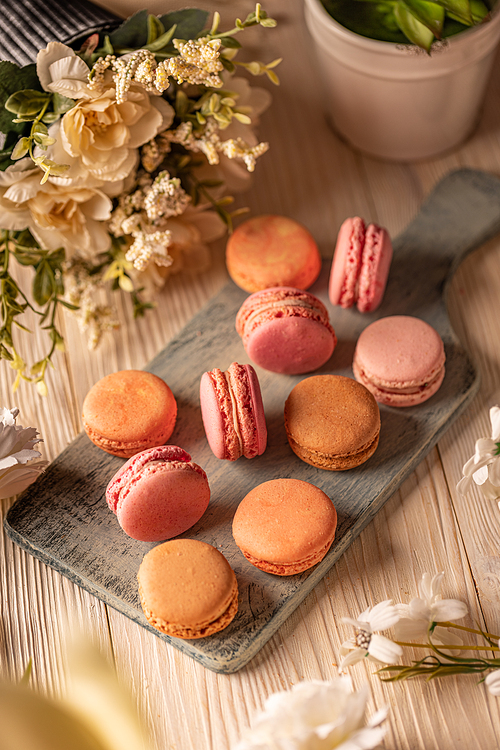 French almond macarons, airy and flavorful sandwich cookies