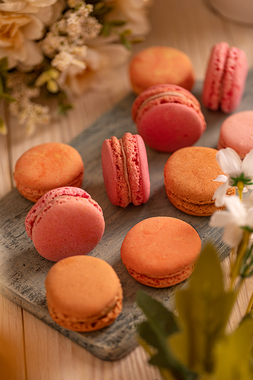 French macarons delicate sandwich cookies with a crisp exterior and sweet almond taste