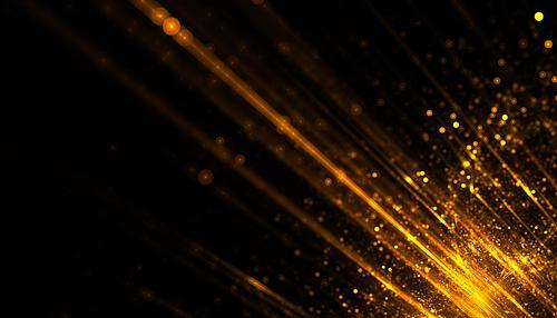 golden particles light streak background