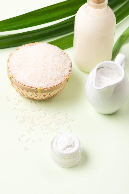 Rice milk, with rice grains