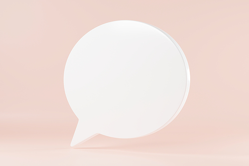 Speak bubble text, talk chatting box, thinking sign symbol, message box outline cartoon, Speech bubble icon on pink pastel background, 3D rendering illustration