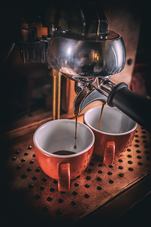 Coffee machine makes two cup of coffee