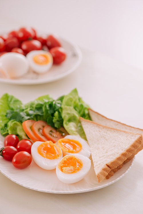 Various ways of cooking chicken eggs. Breakfast with eggs.