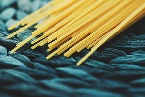 Whole wheat raw spaghetti, pasta organic food concept