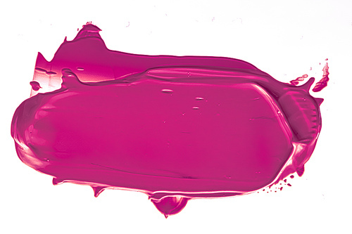 Purple beauty cosmetic texture isolated on white background, smudged makeup emulsion cream smear or foundation smudge, cosmetics product and paint strokes.
