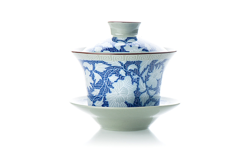 tea cup in chinese style isolated on white background