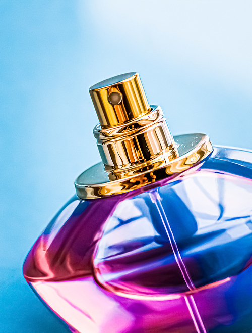 Perfume bottle on glossy background, sweet floral scent, glamour fragrance and eau de parfum as holiday gift and luxury beauty cosmetics brand design.