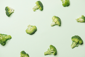 Modern style of the Broccoli isolated on green background.