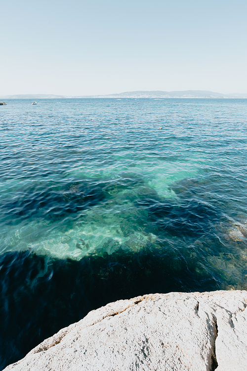 Clear water of the ocean during a sunny day