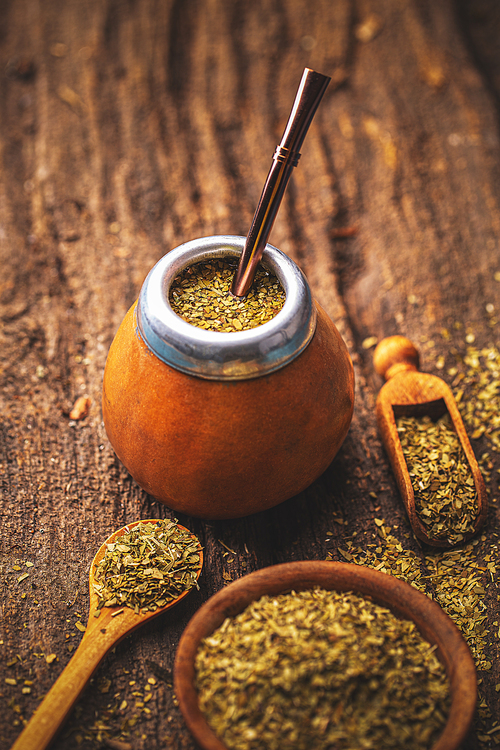 Traditional yerba mate tea popular in Latin America