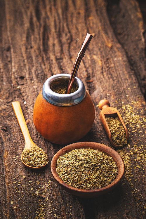 Traditional Argentinian beverage know as mate yerba tea