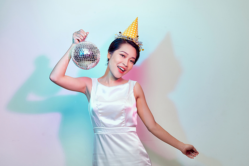 Attractive sexy woman dancing in the disco