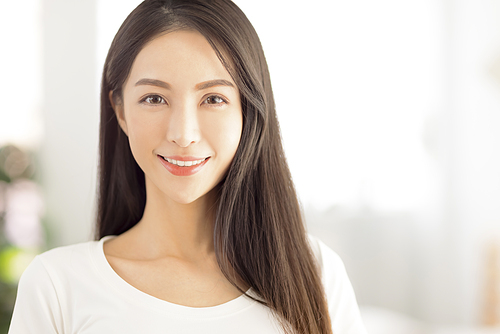 Young asian beauty face with clean and  healthy skin