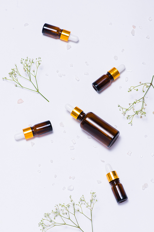 Branding mock-up. Natural essential oil. Natural beauty product concept.