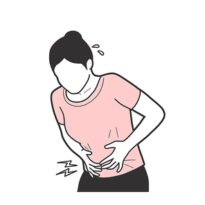 복통 병증 증상 일러스트
