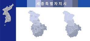 세종시 지도 대한민국 한반도 세종특별자치시 일러스트 (dandanmi)