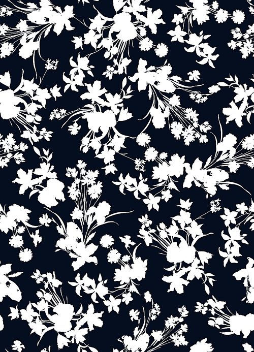 모노톤의 트렌디한 꽃 패턴
