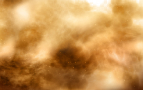Desert sandstorm, brown dusty cloud or dry sand flying with gust of wind, big explosion realistic texture with small particles or grains vector illustration isolated on transparent background