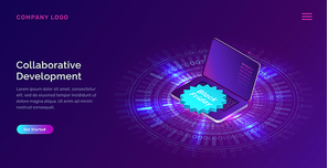 Glowing blue neon ring or futuristic circle with digital binary code and black friday icon at open laptop, concept vector tech illustration. Hightech optical radiant effect, technological sale banner