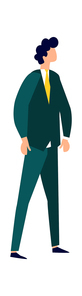 Man in a business suit with a tie, cartoon vector illustration, flat icon