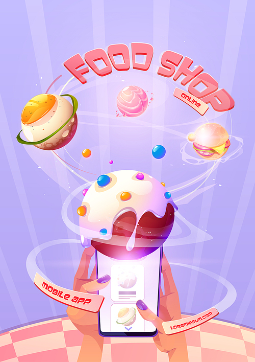  Online Food Shop Poster Mobile App For Delivery Food From 