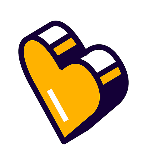 Heart symbol isometric icon, online chatting, love message