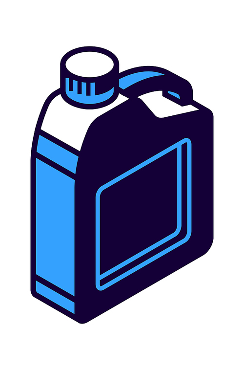 Gasoline canister isometric icon, liquid storage container vector illustration