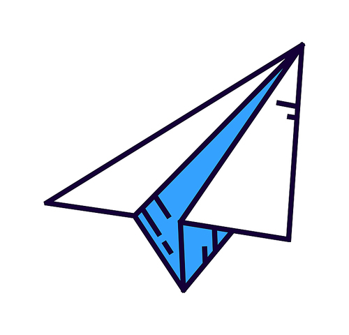 Paper plane isometric icon, sending message concept