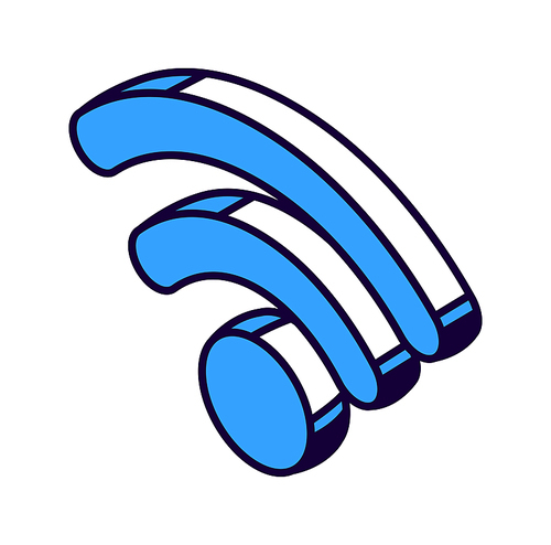 Wifi isometric icon, wireless internet technology isolated vector illustration