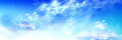 Heaven sky with blue and white soft fluffy clouds abstract natural background. Realistic tranquil cloudscape view, vivid fantasy panoramic backdrop, beautiful skyey paradise, 3d vector illustration