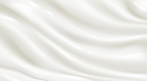 Texture of white yogurt, milk or cream surface. Abstract background with soft silk fabric, liquid yoghurt, dairy product or cosmetic creme, vector realistic illustration