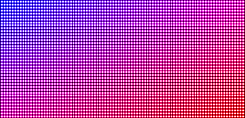 Led screen background with pattern of dot lights. Wall video panel with grid of color pixels. Digital lcd display with diode lamps, vector realistic illustration