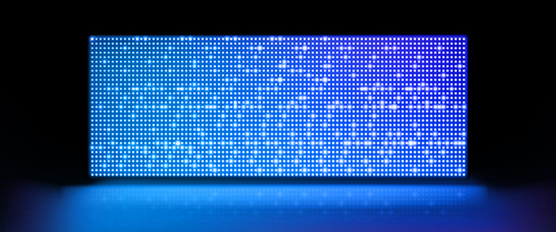 Led light screen concert or show background. Board wall stage with monitor glow tv pixel texture pattern. Digital television technology lcd projection studio for cinema or disco club performance.