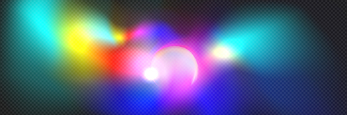 Realistic rainbow light prism effect on transparent background. Vector illustration of hologram reflection, diamond crystal flare overlay. Abstract blurred iridescent spectrum, gradient texture
