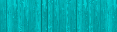 Wooden texture background, pattern of floor, wall panels or fence. Surface of turquoise wood planks for table, door or house siding, vector realistic illustration