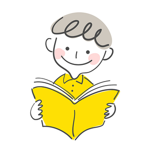 만화 그림체: 책 읽는 소년