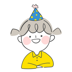 생일날 고깔모자를 쓴 아이 1