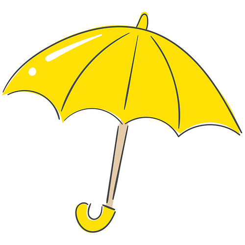우산 일러스트 노란색