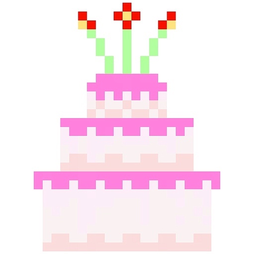 초가 꽃형있는 딸기맛 3단케이크 픽셀아트 strawberry cake pixel art icon