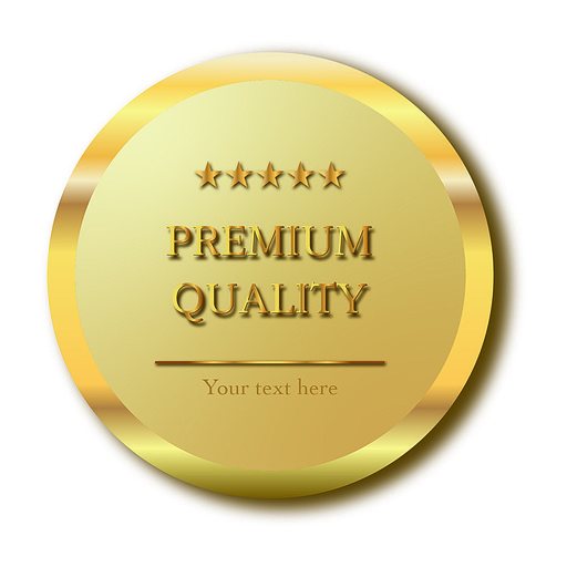 Premium quality 프리미엄 퀄리티 금박 금색 스티커 라벨 로고 일러스트