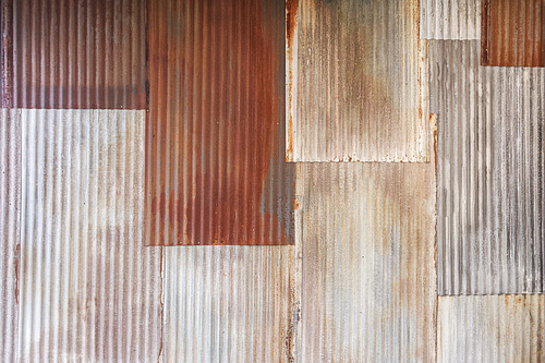 오래된 아연 도금된 고철판 슬라브 벽 빈티지 텍스처 배경