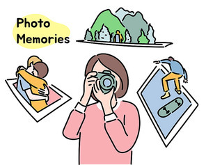 한 여성이 사진을 찍어 추억을 남기고 있다.