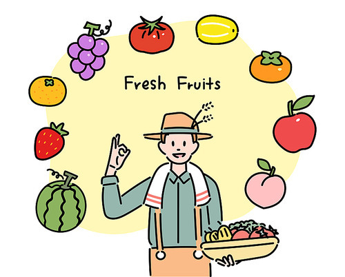 농부와 과일들