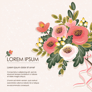Vector illustration of a floral bouquet in spring