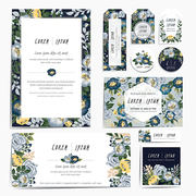 Vector illustration of a floral invitation card frame set in spring