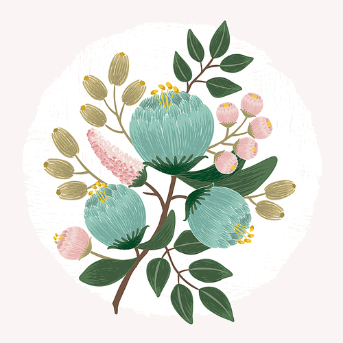Vector illustration of a floral bouquet in spring