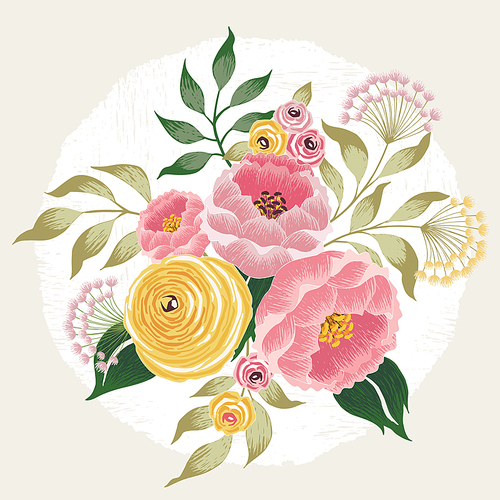 Vector illustration of a floral bouquet