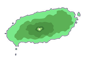 제주. 제주도 지도. 벡터 일러스트.