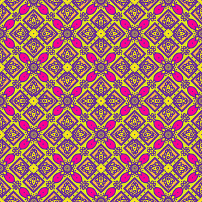 Bright traditional Talavera ornament. Mexican seamless pattern simulates colorful glazed ceramic tiles. For fabrics, prints, t-shirts, bags, wrapping paper.